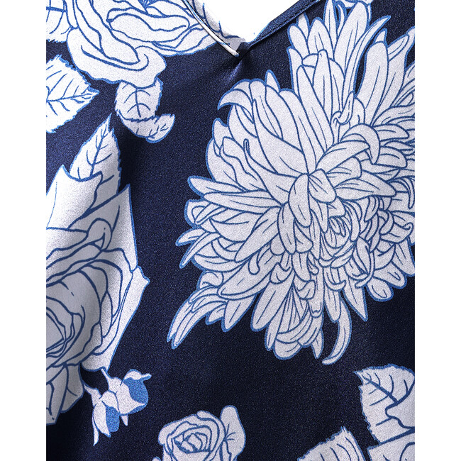 Women's Silk Cosette Nightgown, Midnight Blooms - Nightgowns - 6