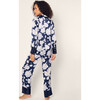 Women's Silk Pajama Set, Midnight Blooms - Pajamas - 4