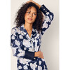 Women's Silk Pajama Set, Midnight Blooms - Pajamas - 5