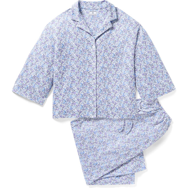 Women's Pima Cotton Olivia Wide Leg Pajama Set, Fleur d'Azur