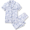 Women's Pima Cotton Crop Pajama Set, Timeless Toile - Pajamas - 1 - thumbnail