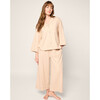 Women's Pima Cotton Olivia Wide Leg Pajama Set, Camel - Pajamas - 2