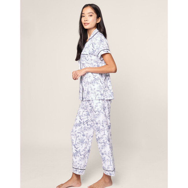 Women's Pima Cotton Crop Pajama Set, Timeless Toile - Pajamas - 3