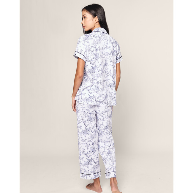 Women's Pima Cotton Crop Pajama Set, Timeless Toile - Pajamas - 4