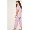 Women's Pima Cotton Crop Pajama Set, Fleurs de Rose - Pajamas - 3