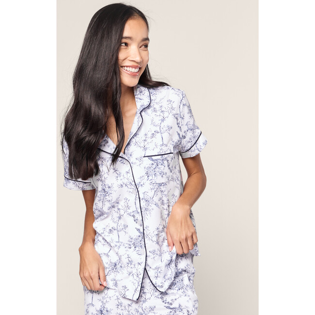 Women's Pima Cotton Crop Pajama Set, Timeless Toile - Pajamas - 5