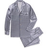 Men's Silk Pajama Set, Navy Foulard - Pajamas - 1 - thumbnail