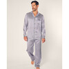 Men's Silk Pajama Set, Navy Foulard - Pajamas - 2