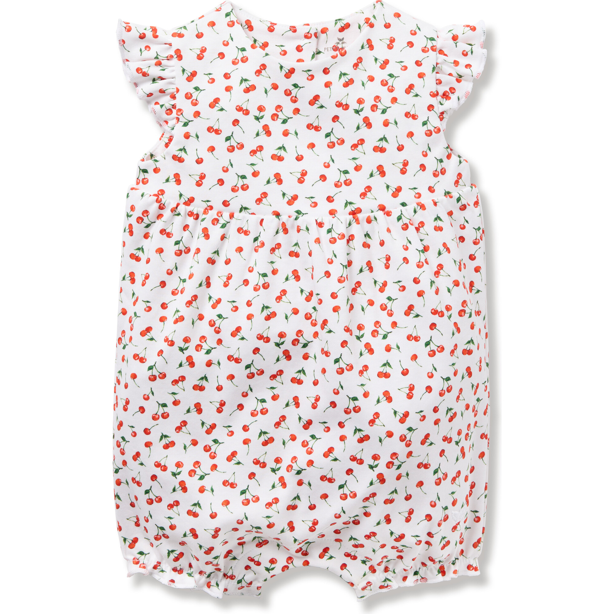 Girls Pima Cotton Summer Romper, Cherry Orchard - Rompers - 1