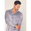 Men's Silk Pajama Set, Navy Foulard - Pajamas - 5
