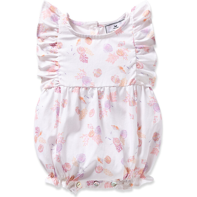 Children's Ruffled Romper, Seashell Splendor