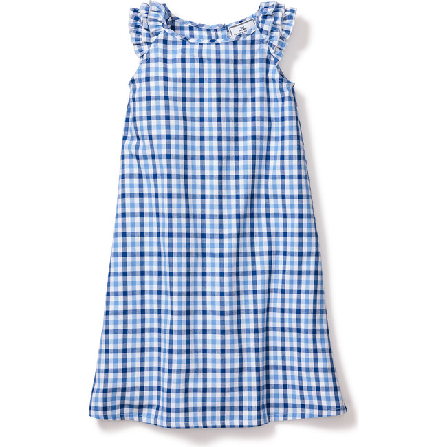 Children's Amelie Nightgown, Royal Blue Gingham - Nightgowns - 1