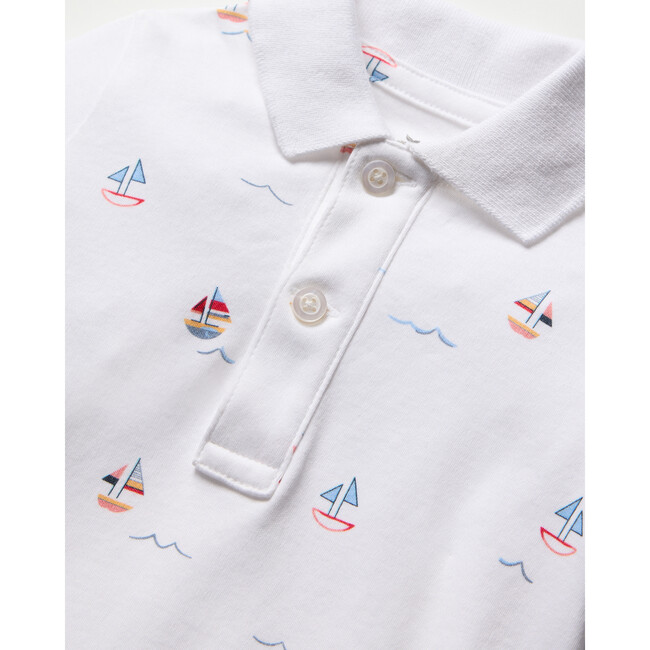 Boys Pima Cotton Summer Romper, Bateau - Rompers - 2