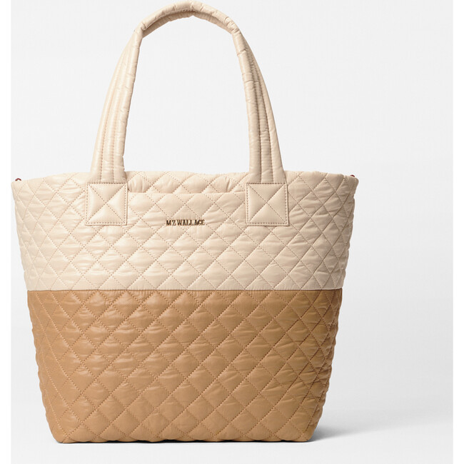 Medium Metro Tote Deluxe, Buff/Caramel Colorblock