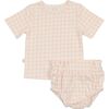 Grid Bloomers Set, Pink - Shorts - 1 - thumbnail