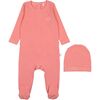 Stitched Footie, Coral - Footie Pajamas - 1 - thumbnail