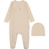 Side Snap Footie, Cream - Footie Pajamas - 1 - thumbnail