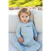 Teddy Pocket Footie, Blue - Footie Pajamas - 2