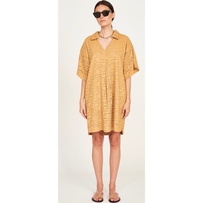 Lanai Popover Dress, Golden Eyelet