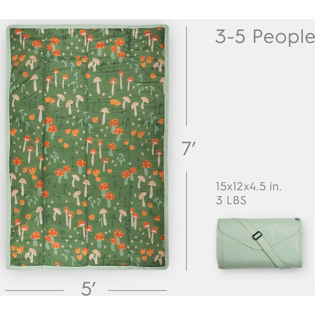 Outdoor Blanket 5x7, Woodland Mushroom - Blankets - 2