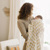 Cotton Muslin Swaddle Blanket, Adobe Checker - Blankets - 5
