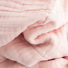 Cotton Muslin Baby Quilt, Light Pink - Blankets - 2