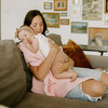Cotton Muslin Baby Quilt, Light Pink - Blankets - 3