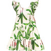 Corissia Platanal Print Adjustable Strap Dress, White - Dresses - 1 - thumbnail
