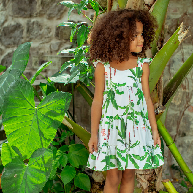 Corissia Platanal Print Adjustable Strap Dress, White - Dresses - 2