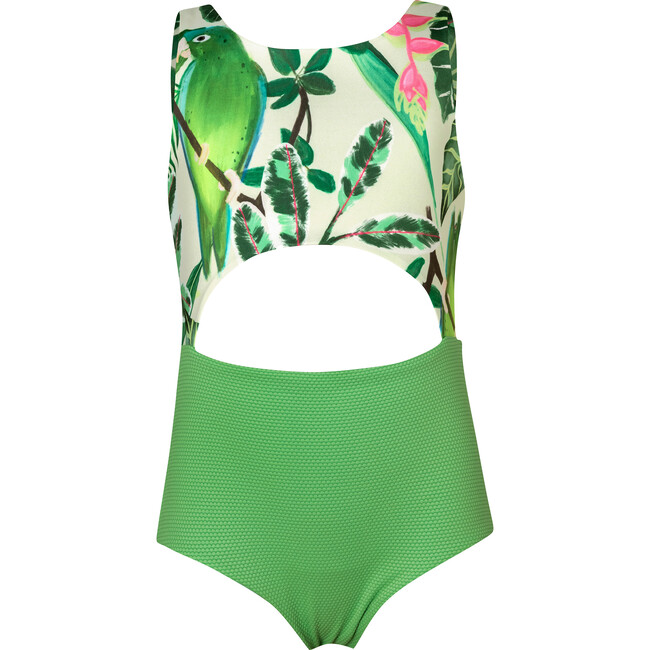 Yeimi Parrot Verde Abi Trikini Swimsuit, Green