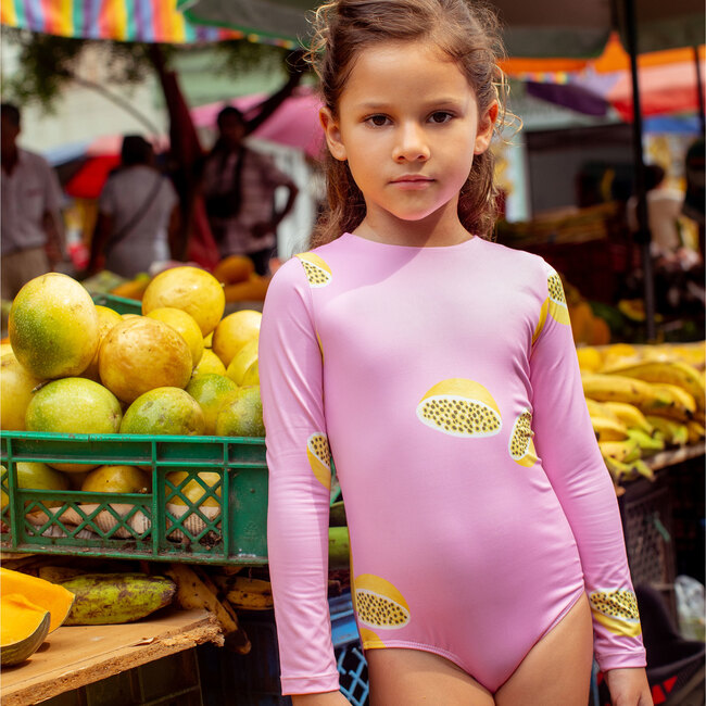 Maracuya Sun Longsleeve Swimsuit, Pink - One Pieces - 3