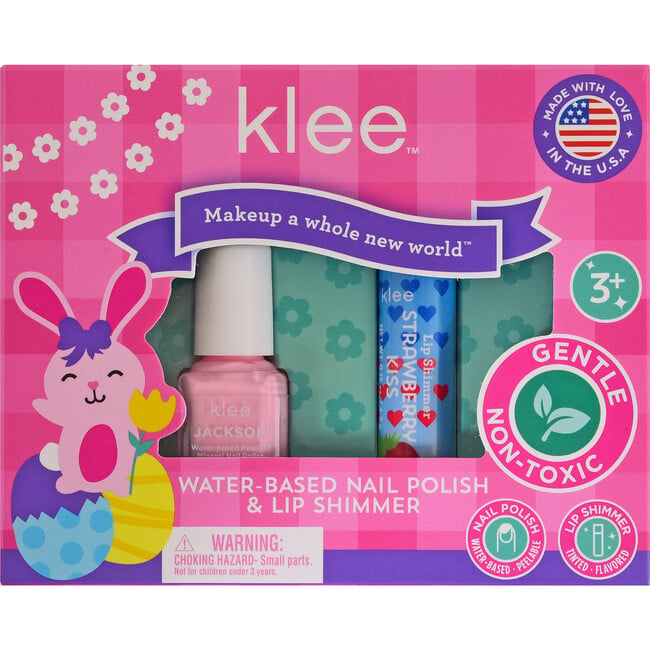 Hopping Pink Easter Water-Based Nail Polish and Lip Shimmer Set