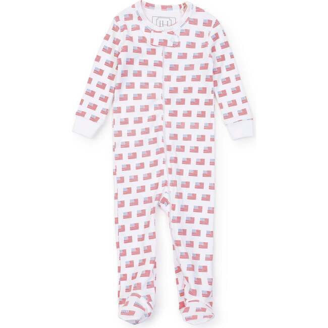 Parker Zipper Pajama, American Flag - Footie Pajamas - 1