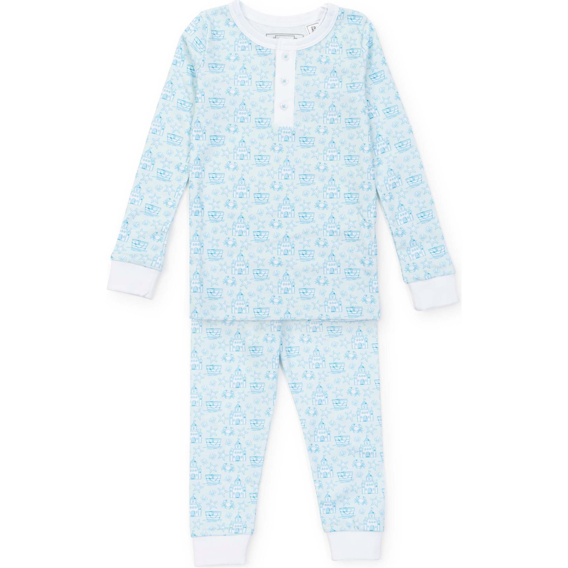 Jack Boys' Pajama Pant Set, Sandcastles Blue - Pajamas - 1