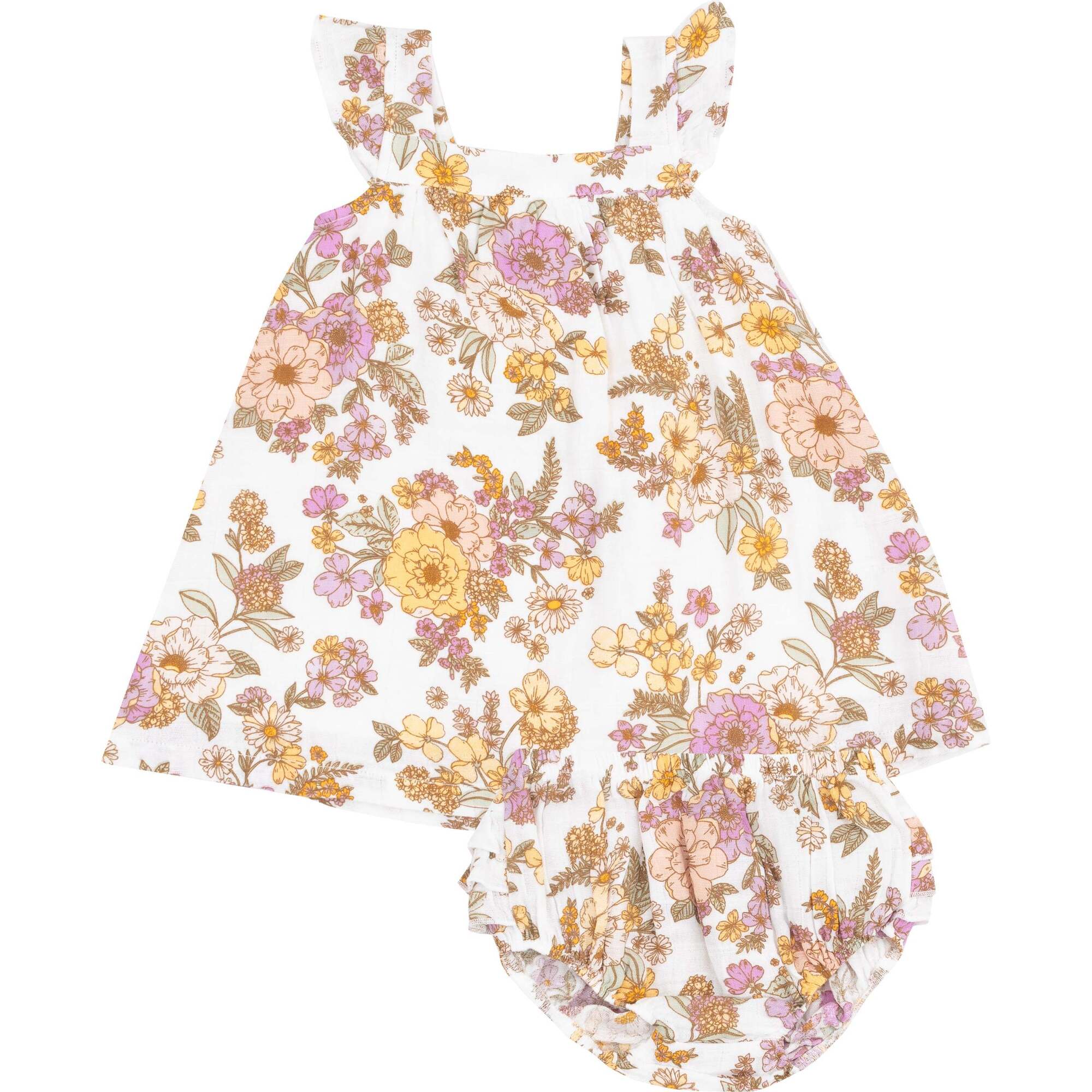 Sundress & Diaper Cover, Anna May Floral - Dresses - 1
