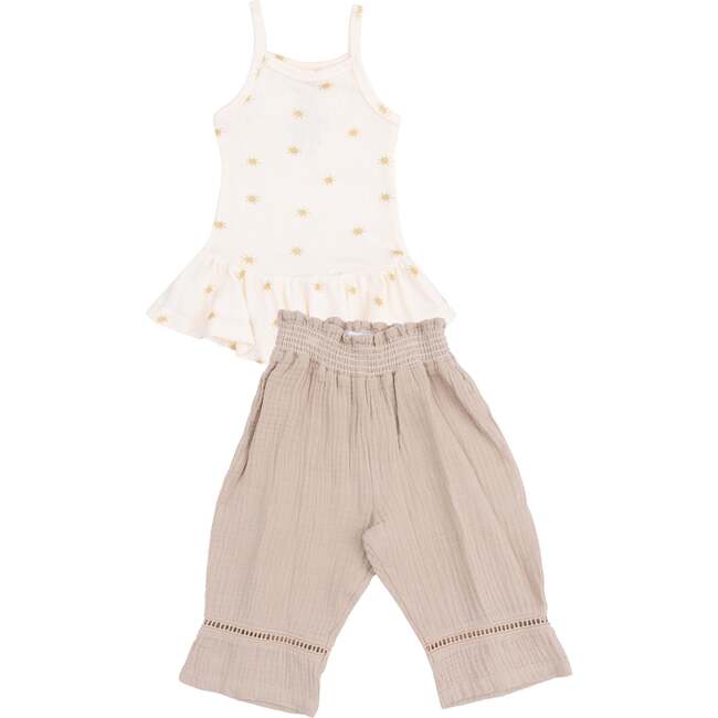 Peplum Tank and Smocked Waist Pants, Simple Suns