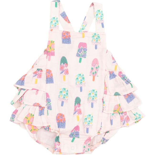 Ruffle Sunsuit, Floral Popsicles