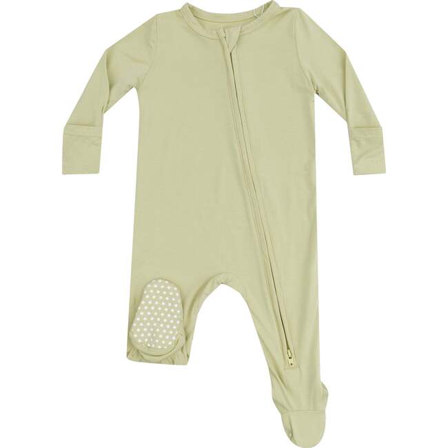 2 Way Zipper Footie, Solid Winter Pear - Footie Pajamas - 1