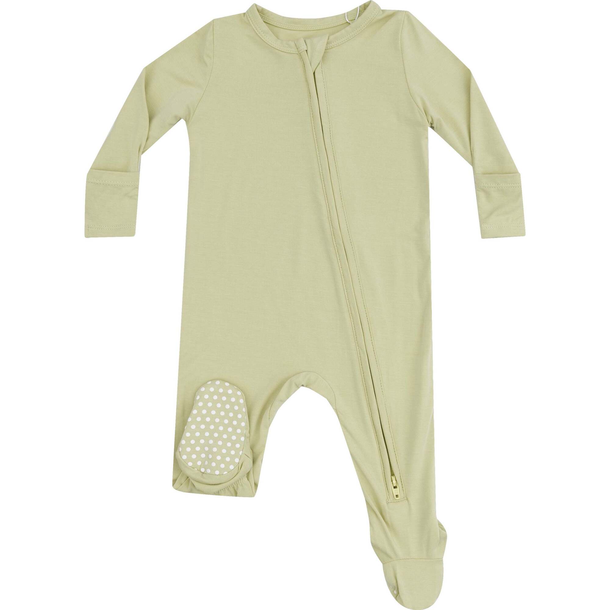 2 Way Zipper Footie, Solid Winter Pear - Footie Pajamas - 1