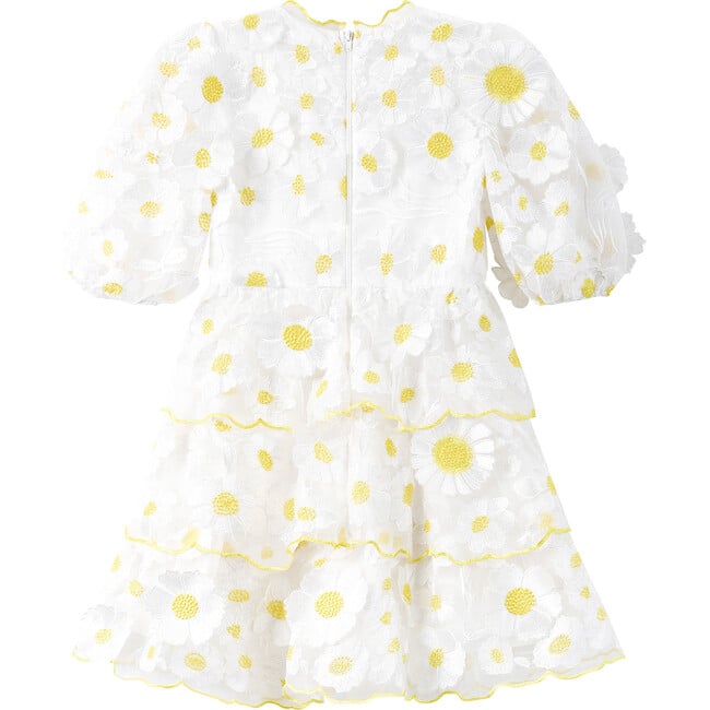 Valeria Embroidered Mini Dress, Ivory/Yellow - Dresses - 2