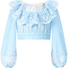 Harley Embroidery Top, Blue Stripe - Blouses - 1 - thumbnail