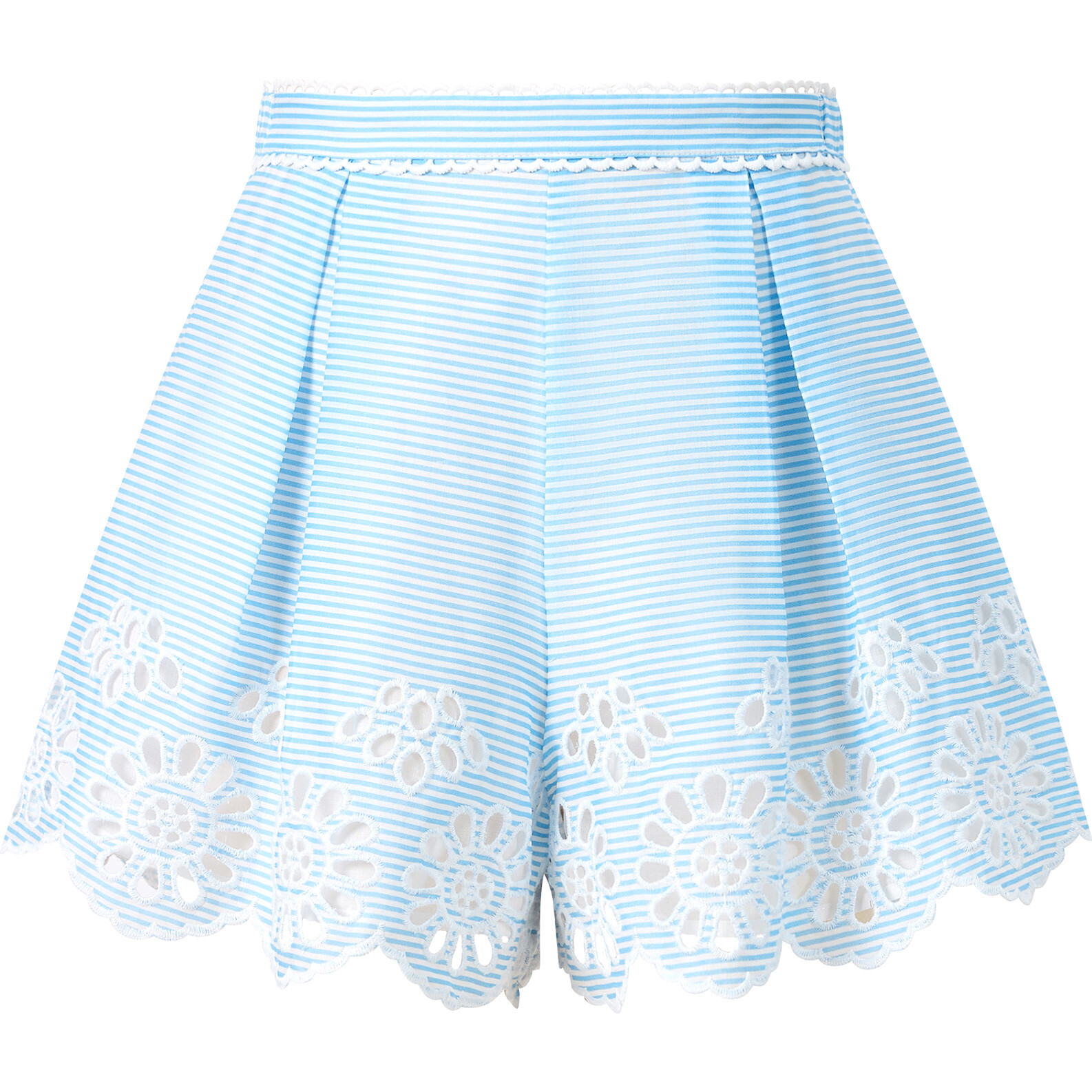 Harley Embroidered Shorts, Blue Stripe - Shorts - 1