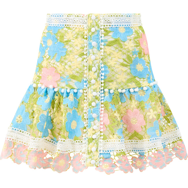 Ellison Embroidered Mini Skirt, Floral - Skirts - 1