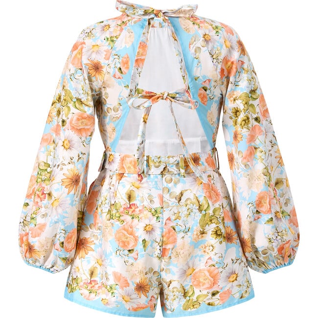 Daphne Long Sleeve Romper, Floral - Rompers - 2