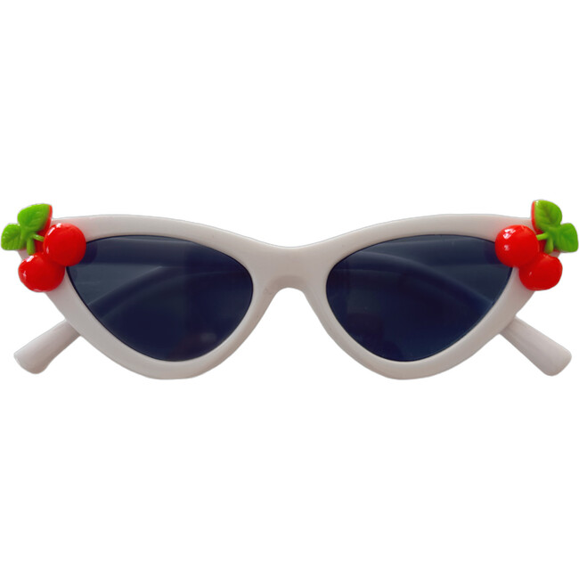 Red Cherry Elle Cat Eye Sunnies, White