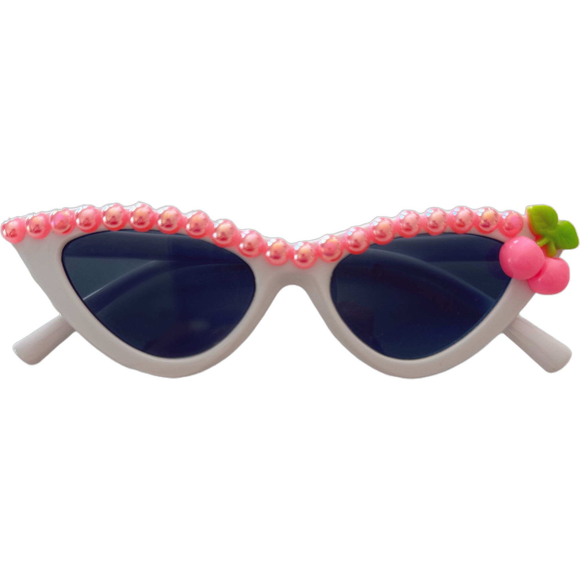 Pink Cherry Elle Cat Eye Sunnies, White - Sunglasses - 1
