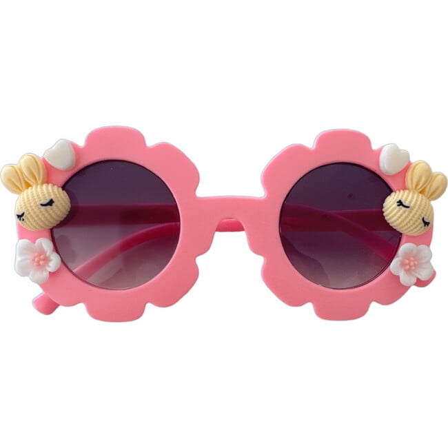 Cute Bunny Cami Flower Sunnies, Pink - Sunglasses - 1