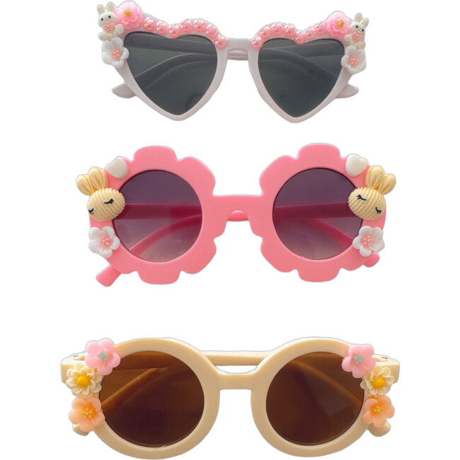 Easter Bunny Bundle Set of 3 Sunnies, White, Pink & Crème