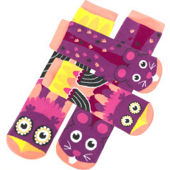 Owl & Mouse Matchy Mismatchy Socks Set (2 Pairs!) - Socks - 1