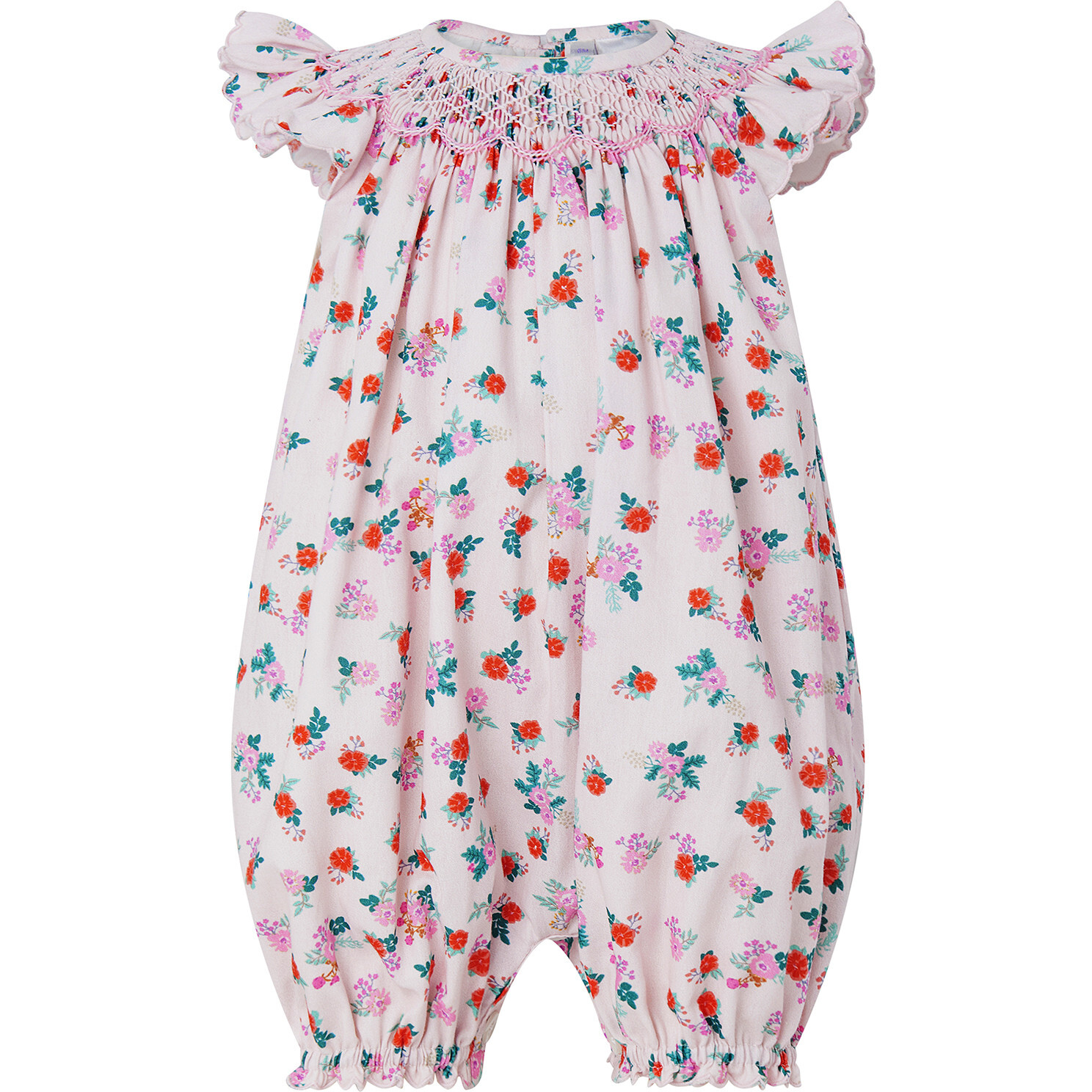 Wild Garden Smocked Bubble, Pink - Rompers - 1